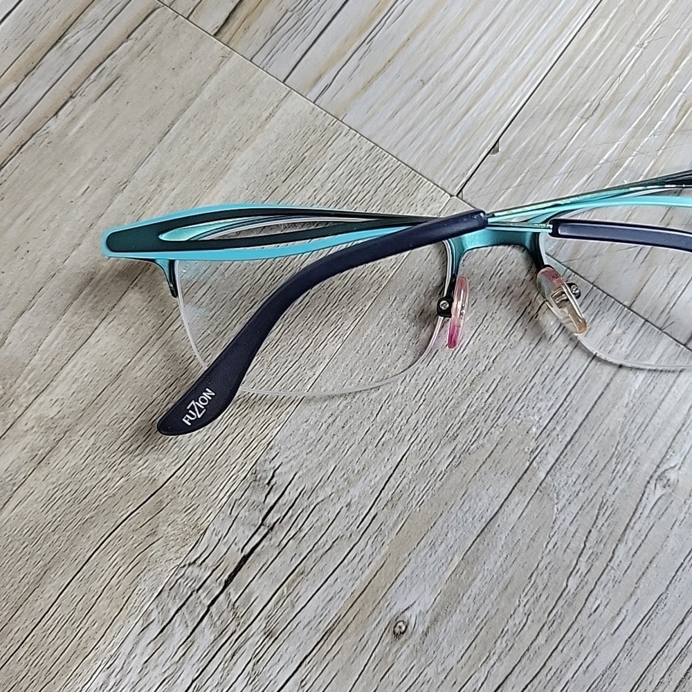 FUZION‎ mod# FUAF65 Eyeglasses Frames Blue Twist  Netal Half Rim 53-17 140mm SST - Picture 15 of 15